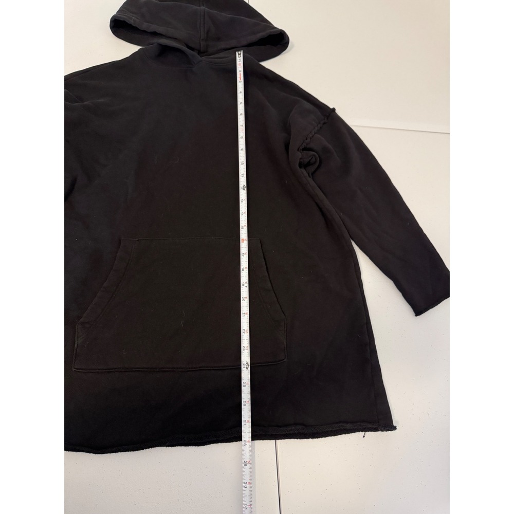 Eileen Fisher Black Organic Cotton Fleece Oversized Hoodie Tunic XS k3 - Picture 8 of 8